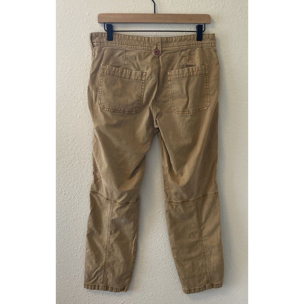 By Anthropologie Pants Size 27 Khaki The Wanderer Cotton Linen Blnd Straight Leg - Picture 7 of 15